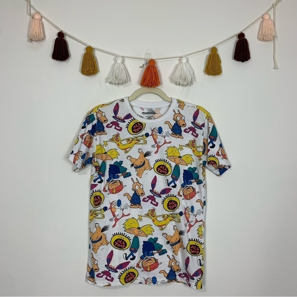 Nickelodeon 90s Cartoon Characters Graphic T-Shirt Size Small